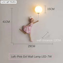 GobekUsa Pink Girl Wall Lamp for Princess Room Girls Room