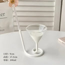 Whimsical pink vampire cocktail glass cup with straw dining room decor by Decorbites