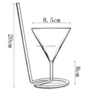Whimsical pink vampire cocktail glass cup with straw dining room decor by Decorbites
