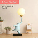 GobekUsa Bear Moon Lamp with G9 Bulb for Children's Bedroom