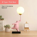 GobekUsa Bear Moon Lamp with G9 Bulb for Children's Bedroom