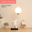 GobekUsa Bear Moon Lamp with G9 Bulb for Children's Bedroom