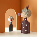 GobekUsa Bubble Girl Resin Figurines: Modern Sweet Young Girl Decor for Home, Weddings, Birthdays