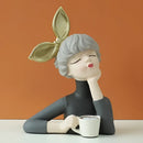 GobekUsa Bubble Girl Resin Figurines: Modern Sweet Young Girl Decor for Home, Weddings, Birthdays