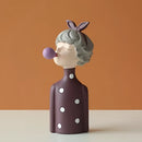 GobekUsa Bubble Girl Resin Figurines: Modern Sweet Young Girl Decor for Home, Weddings, Birthdays