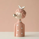 GobekUsa Bubble Girl Resin Figurines: Modern Sweet Young Girl Decor for Home, Weddings, Birthdays