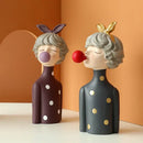 GobekUsa Bubble Girl Resin Figurines: Modern Sweet Young Girl Decor for Home, Weddings, Birthdays