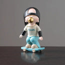 GobekUsa Boys Sports Statues: Basketball, Football, Skateboarding. Children's Decor, Gifts, Sculpture.