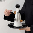 Ceramic Magician Hat Jewelry Display Stand for Earrings and Necklace Holder