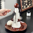Ceramic Magician Hat Jewelry Display Stand for Earrings and Necklace Holder