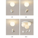 GobekUsa Flying Pig Resin LED Ceiling Light Kids Bedroom Lamp Deco Fixtures