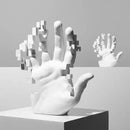 GobekUsa Abstract Mosaic Sculpture Hand Model Resin Figurine Home Desktop Decor