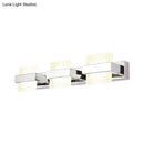 GobekUsa White Acrylic LED Vanity Wall Light: Simple Square Fixture, 3/4 Lights, Bathroom Mirror Lamp