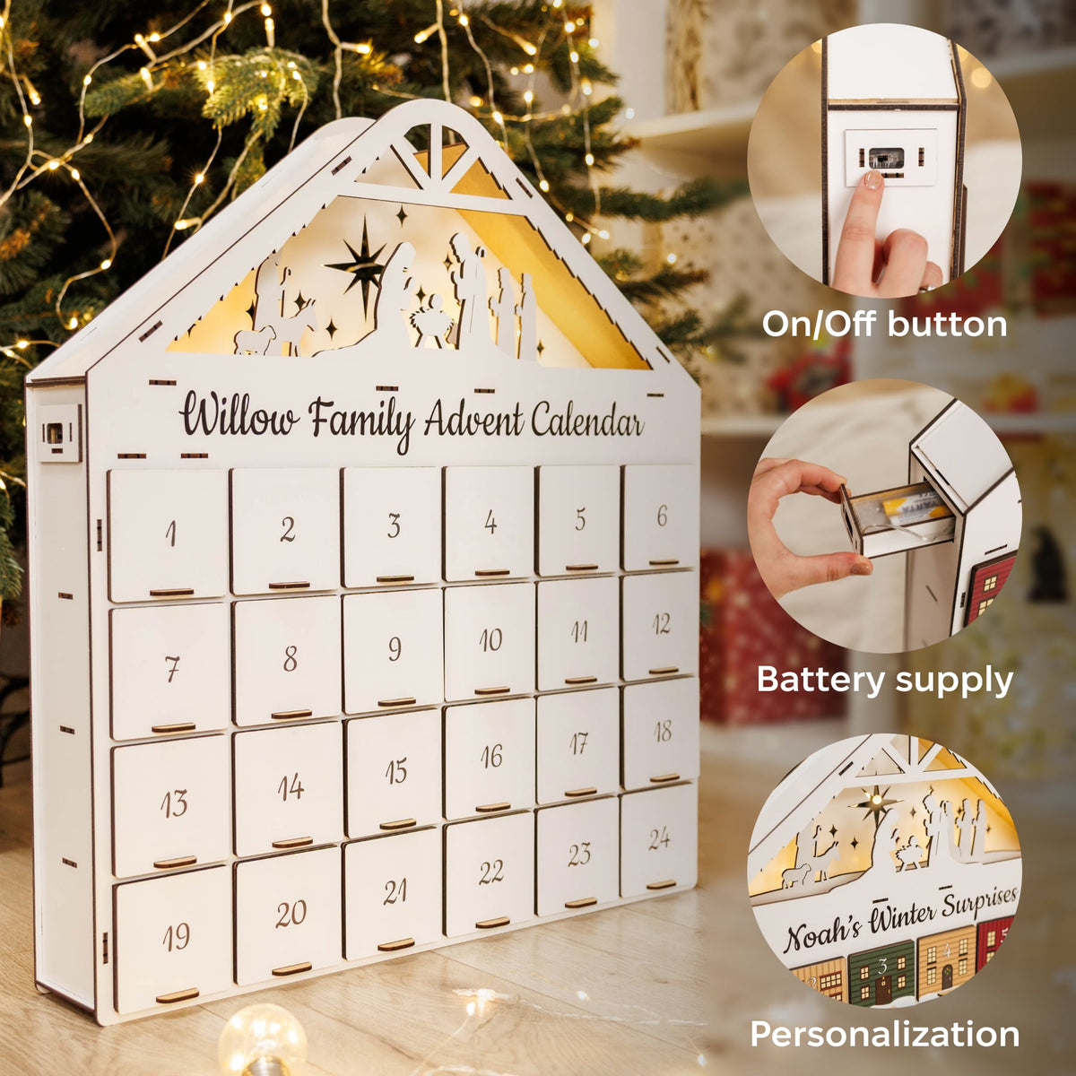Christmas Advent Calendar - White, photo 9 of 10
