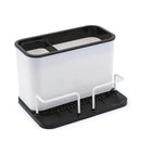 White and black double grid cutlery organizer kitchen utensil holder by Decorbites