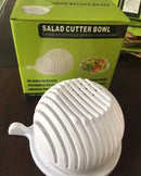White and black easy salad cutter bowl kitchen vegetable slicer by Decorbites