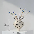 GobekUsa Black Polka Dot Ceramic Vase for Table Flower Arrangement and Room Decor