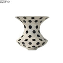 GobekUsa Black Polka Dot Ceramic Vase for Table Flower Arrangement and Room Decor