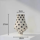 GobekUsa Black Polka Dot Ceramic Vase for Table Flower Arrangement and Room Decor