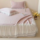 GobekUsa Cool Feeling 3-Piece Bedding Set - Solid Color Bedskirt, Bedspreads, Sheets & Pillowcases