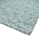 Ivory and Blue Hand Tufted Natural Wool Area Rug - Custom Abstract by The Rug Decor