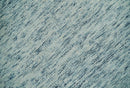 Custom Made Ivory and Blue Abstract Hand Tufted Natural Wool Area Rug