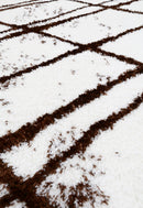 White And Brown Modern Style 5x7 Rug