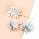 White and frosted green decorbites decorative flowers wedding bouquet by Decorbites