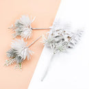 White and frosted green decorbites decorative flowers wedding bouquet by Decorbites