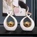 GobekUsa Ceramic Abstract Figurine Set for Elegant Home and Office Decor
