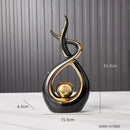 GobekUsa Ceramic Abstract Figurine Set for Elegant Home and Office Decor