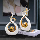GobekUsa Ceramic Abstract Figurine Set for Elegant Home and Office Decor