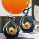 GobekUsa Ceramic Abstract Figurine Set for Elegant Home and Office Decor