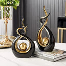 GobekUsa Ceramic Abstract Figurine Set for Elegant Home and Office Decor
