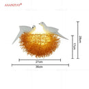 GobekUsa Birds Nest Wall Lamp | 3D Art Light Fixture for Children Room & Living Room