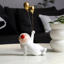 GobekUsa Clown Bust Sculpture: Golden Candy/Key Tray Kids Balloons Figurine Decor