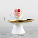 GobekUsa Clown Bust Sculpture: Golden Candy/Key Tray Kids Balloons Figurine Decor