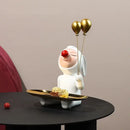 GobekUsa Clown Bust Sculpture: Golden Candy/Key Tray Kids Balloons Figurine Decor
