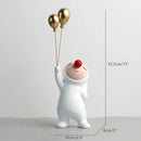 GobekUsa Clown Bust Sculpture: Golden Candy/Key Tray Kids Balloons Figurine Decor