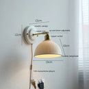 GobekUsa Ceramic LED Wall Light with Copper Arm Socket for Bedroom Living Room