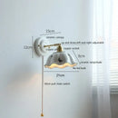 GobekUsa Ceramic LED Wall Light with Copper Arm Socket for Bedroom Living Room