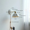 GobekUsa Ceramic LED Wall Light with Copper Arm Socket for Bedroom Living Room
