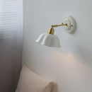 GobekUsa Ceramic LED Wall Light with Copper Arm Socket for Bedroom Living Room