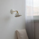GobekUsa Ceramic LED Wall Light with Copper Arm Socket for Bedroom Living Room