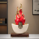 GobekUsa Gilded Pitaya Cat Ceramic Feng Shui Ornament Landscaping Decoration