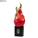 GobekUsa Gilded Pitaya Cat Ceramic Feng Shui Ornament Landscaping Decoration