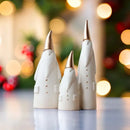 GobekUsa Ceramic Santa Claus Figurines Set for Christmas Home Decor