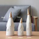 GobekUsa Ceramic Santa Claus Figurines Set for Christmas Home Decor