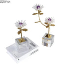 GobekUsa Crystal Flower Branch Desk Ornament