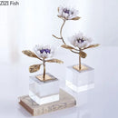 GobekUsa Crystal Flower Branch Desk Ornament